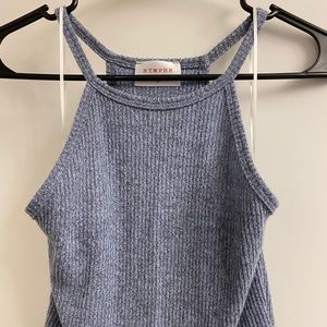 high neck cropped tank top